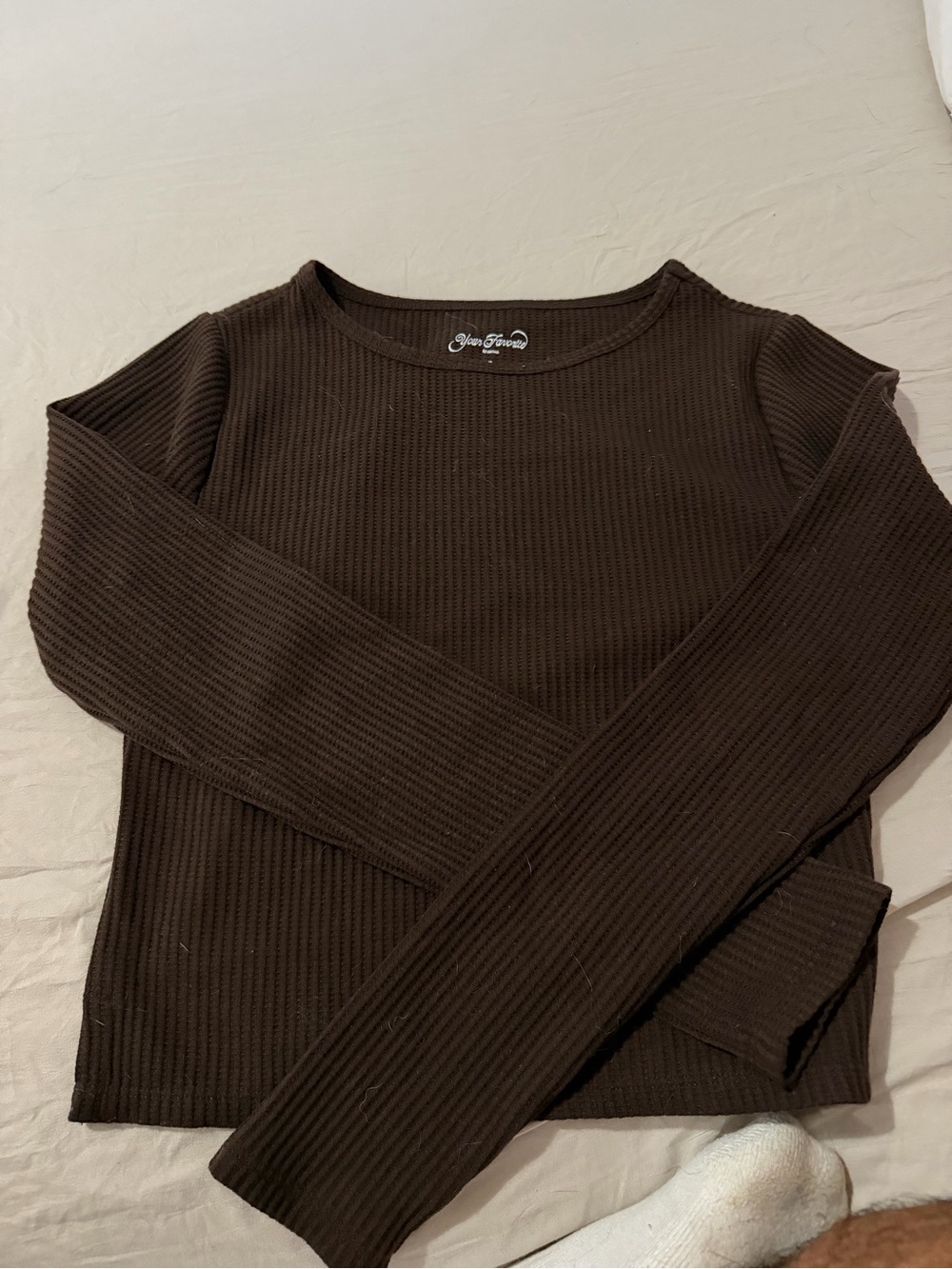 Ribbed Crewneck Sweater — Chocolate Brown